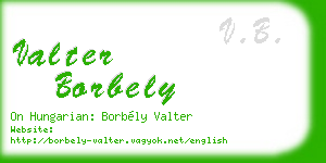 valter borbely business card